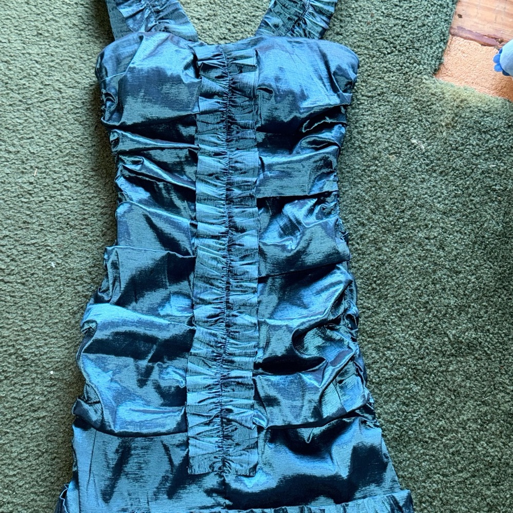 Elegant Teal Ruched Dress